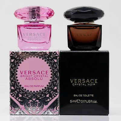 2pc Mini Gift Versace Bright Crystal Absolu EDP 5ml And Crystal Noir EDT 5ml NEW • $19.89