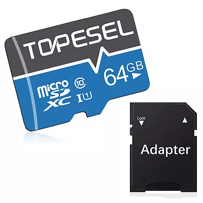 TOPESEL 64GB Ultra Micro SDXC SD Card Class 10 Memory Card TF Card For PC Camera • $9.99