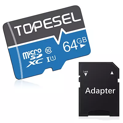 TOPESEL Ultra Micro SD Card SDXC 64GB Class 10 TF Cards Memory Cards High Speed  • $6.99
