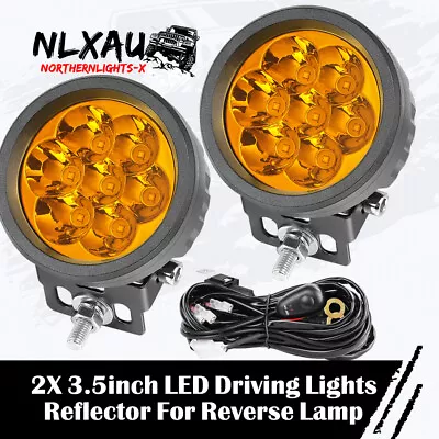 Wiring Kit 3.5  Amber Round LED Driving Fog Work Lights Spot Pods Hood Ditch Pod • $54.99