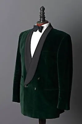 Men Green Blazer Coat Elegant Luxury Stylish Designer Velvet Evening Party Wear • £138.13