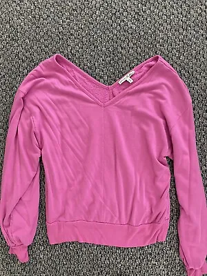 $15 • Buy Express Sweater Size Small Off The Shoulder Oversized Balloon Sleeves Pink