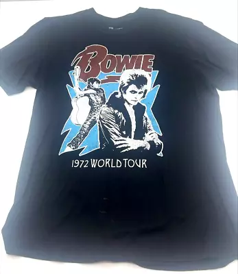 DAVID BOWIE Shirt Mens Large Black 1972 Tour • $14.95