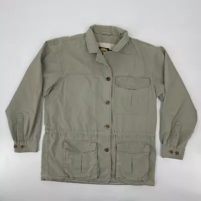 Cabelas Jacket Womens Small Beige Button Up Safari Lightweight Casual Coat * • $2.49