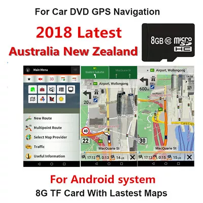 2018 Lastest Australia New Zealand Map 8GB SD Card For Car GPS Android System • $43.99