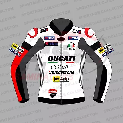 MotoGP Ducati Customize Motorbike Motorcycle Cowhide Leather Race Jacket • $170.99