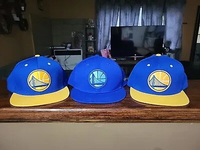 Lot Of 3 Golden State Warriors New Era 9Fifty MITCHELL AND NESS SIZE 7 1/4 7 1/8 • $39.99