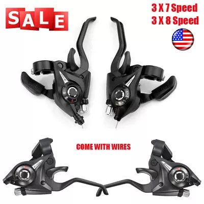 Shimano ST-EF51 3x7/8/21/24 Speed GEAR MTB Bike Shifter Lever Set Kit FREE Ship • $9.19