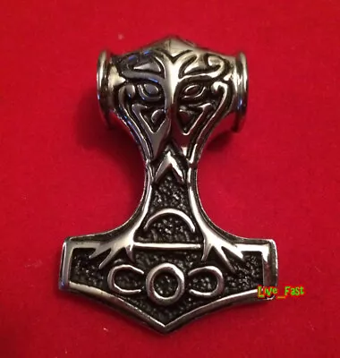 THORS HAMMER PENDANT STAINLESS STEEL MOLJINOR Asatru Norse Nordic Viking Jewelry • $9.99