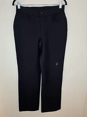 Ibex Peak Climawool Tuck Style Pants Size 6 Black Straight Leg Merino Wool Blend • $65