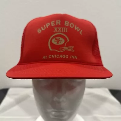 Vintage San Francisco 49ers 1989 Super Bowl XXXIII Mesh Trucker Hat Cap SnapBack • $20