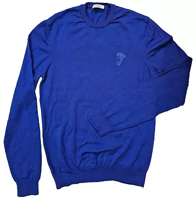 Versace Collection Sweater Men's Blue Slim Fit Sweater Wool Size XL Round Neck • $47.98