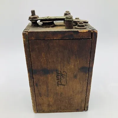 Vintage Ford Model T Ignition Coil Battery Wood Dove Tailed Wooden Box *READ* • $50