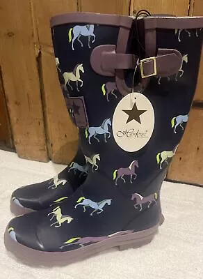 Ladies Horse Print  Wellies Size 8 • £10