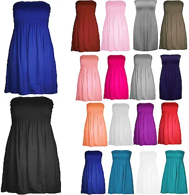 £6.99 • Buy New Ladies Boobtube Bandeau Short Top Summer Strapless Womens Printed Dress 8-22