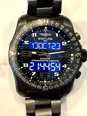 Breitling Cockpit B50 Night Mission VB5010 Titanium 46mm Black Dial Box & Papers • $5000