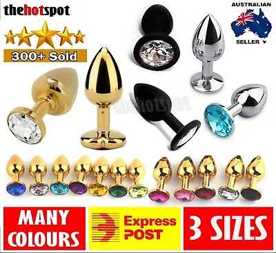 Princess Plugs Tear Drop Butt Plug Gold Silver Black Crystal Jewel Sex Anal • $19.14