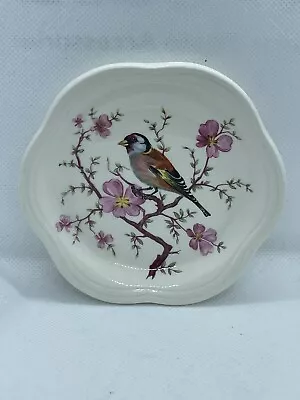 £2.50 • Buy Pretty Royal Worcester Palissy Goldfinch & Cherry Blossom Trinket/ Pin Dish
