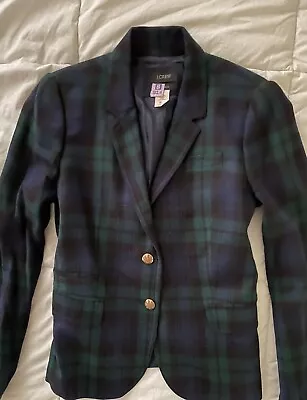 Euc J.crew J Crew Schoolboy Blazer Blackwatch Tartan M Medium 10 Plaid Jacket  • $37