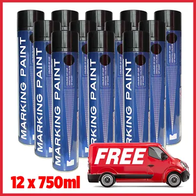 12 X Line Marker - Marking Spray Paint 750ml - FREE DELIVERY - Over 20200 Sold • £41.90