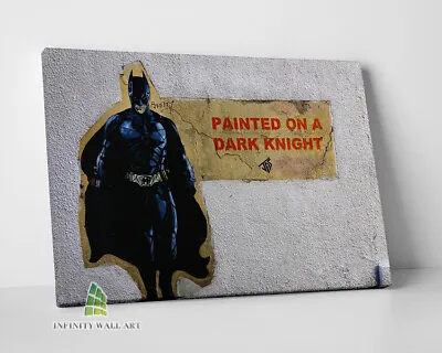 BANKSY Batman Dark Knight Graffiti Canvas Art Wall Art Print Picture Photo -C847 • £53.21