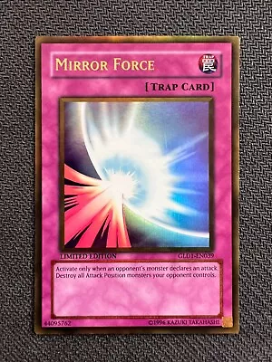 Yugioh Mirror Force Limited Edition Gold Ultra Rare GLD1-EN039 LP • $30