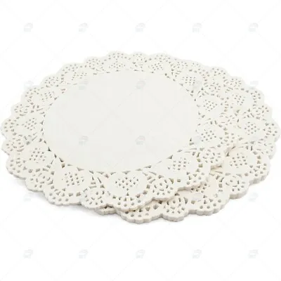 40 Pack White Paper Doilies Size 24 CM Round Lace Party Doylies • £3.10