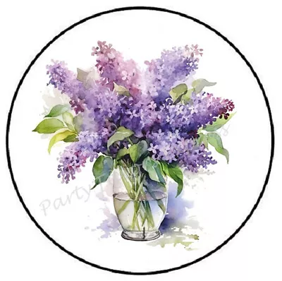 Lilac Flowers Envelope Seals Labels Stickers Party Favors • $4.99