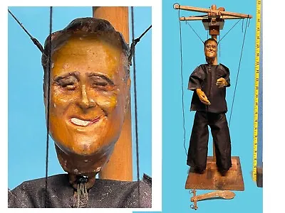 Antique Marionette String Puppet Franklin Roosevelt Handmade Antique Toy 1930s • $87