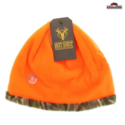 $16.95 • Buy Blaze Orange Camo Reversible Beanie Hunting Cap Fleece ~ NEW