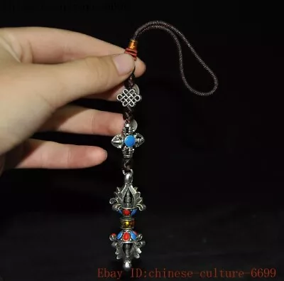 Tibet Tibetan Silver Vajra Dorje Phurpa Exorcism Talisman Necklace • $19