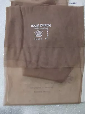 1pr Vintage Royal Purple Seamed Full Fashion  Nylon Stockings 9 1/2 M 32  Beige  • $15.99