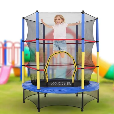 55  Junior Trampoline Set 4.5FT With Safety Net Enclosure Kids Outdoor Toy Blue • £59.95