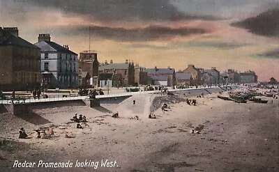 £2 • Buy Circa 1908 Postcard: The Promenade Looking West, Redcar, North Yorkshire