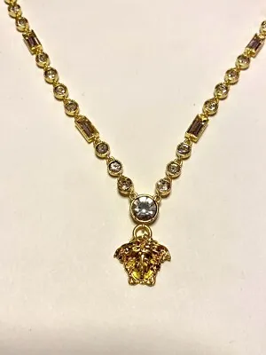 Versace Crystal Accent Medusa Head Necklace/ GV-N-222 • $149