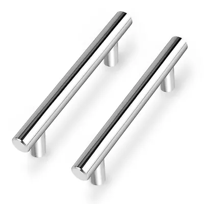 £2.49 • Buy Kitchen Cabinet Pulls Polished Cupboard Round T Bar Handle Furniture Drawer Knob