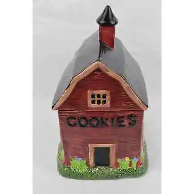 Red Barn Cookie Jar Kimble Ceramic House Building Farm Country Cookie Jar • $58.50