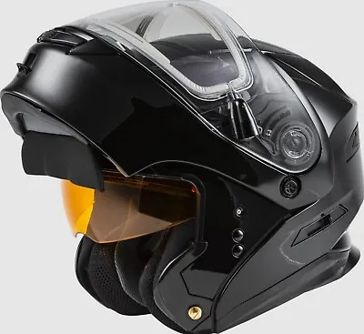 Gmax MD-01S Modular Snowmobile Helmet Heated Shield Black  L XL 2X 3X 72-6274 • $179.96