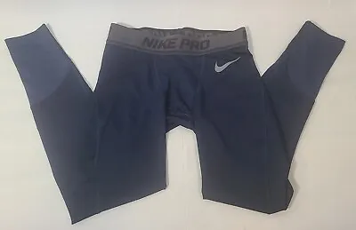 Nike Pro Dri-Fit Blue Compression Pants Womens Michigan Lacrosse Worn 36 M Used  • $14.95