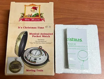 Mr. Christmas Animated Train Pocket Watch Clock Musical Railroad Music Box NIB • $60