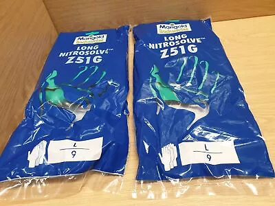 Long Nitrosolve Gloves Marigold Industrial Z51G Size L LOT OF 2 (70) • £15