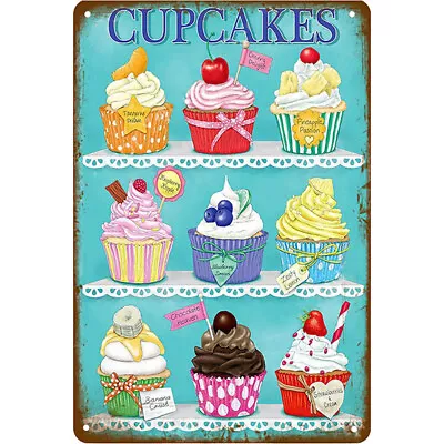 Ice Cream Metal Vintage Tin Painting Flat Tin Sign Wall Poster Bar Decor 20x30cm • $10.39