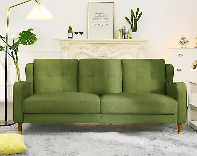 76in Mid Century Modern Couch With Spring Support Linen Fabric Sleeper Sofa • $328.99