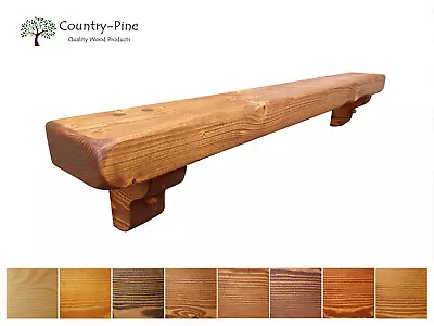 £69.95 • Buy Solid Pine Mantle Piece Fireplace Shelf - With Corbels - 8 Colours - Rustic Edge
