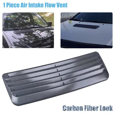 Carbon Fiber Style Print Scoop Intake Vent Car Universal Front Hoods Vent Cover • $18.10