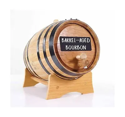 Whiskey Barrel (5 Liter) With Chalkboard Front - Oak Barrel For Aging Whiskey... • $143.49
