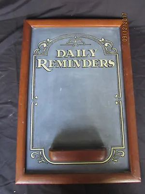 VTG Estate Chalkboard DAILY REMINDERS Wood Frame Chalk Holder Blue 19 X 13  Nice • $30