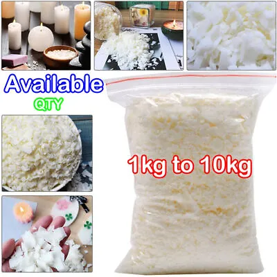 100G -1KG  100% Pure Soy Wax/Soya Candle Making Wax Natural Flakes Clean Burning • £0.99