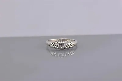 Sterling Silver Fanned Puffy Tapered Shrimp Band Ring 925 Sz: 6 • $15.50