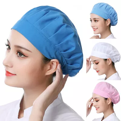 Chefs Hat Catering Baker Mesh Hat Dustproof Elastic Men Women Kitchen Cook Cap • £3.18